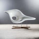 A LA CHAISE DESIGNED IN 1948 BY RAY AND CHARLES EAMES FOR VITRA of organic shape, manufacturer's