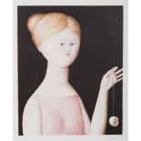 Antonio Bueno (Italian 1918-1984) GIRL WITH EGG signed lithograph printed in colours sheet size: