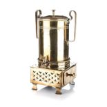 A CAPE BRASS COFFEE URN AND KONFOOR, THOMAS CHRISTOPHER FALK, ROBERTSON, 20TH CENTURY the pierced