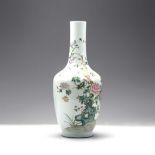 A CHINESE FAMILLE ROSE VASE, REPUBLIC PERIOD, 1912 – 1949 the compressed ovoid body rising form a