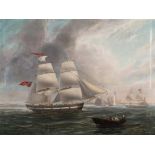 T. A. Jameson (Scottish 19th Century-) THE JASPER AT SEA signed and dated 1847 oil on panel