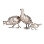 A PAIR OF SILVER WOODCOCKS, MAKERS MARK R.F., LONDON, 1966 realistically modelled, 1417g, the