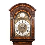 A DUTCH MARQUETRY LONGCASE CLOCK, JOOST GERD, HAGUE the 28cm brass dial with a silvered chapter ring