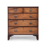 A MAHOGANY CHEST OF DRAWERS, 19TH CENTURY the reeded rectangular top above a pair of short