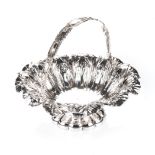 A WILLIAM IV SILVER SWING-HANDLED BASKET, JOHN HAYNE, LONDON, 1833 shaped circular, the sides