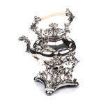 A DUTCH SILVER KETTLE ON STAND, MAKER'S MARK 'S' BETWEEN 13 BELOW THREE CROWNS, PROBABLY LATE 19TH/