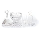 A MISCELLANEOUS COLLECTION OF CRYSTAL AND CUT GLASS of various patterns, comprising: 4 tumblers, 2