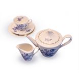 AN ALKA KUNST PART DINNER AND TEA SERVICE, 20TH CENTURY transfer printed blue sprays against a white