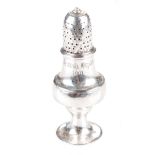 A GEORGE III SILVER SUGAR CASTER, USED FOR BESAMIM OR SPICE CONTAINER, HESTER BATEMAN, LONDON,