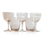 A MOSER ’ROWLAND WARD SAFARI’ PATTERN PART SUITE OF GLASSWARE, 20TH CENTURY each engraved with