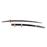 A JAPANESE NAVAL KATANAS SWORD 20TH CENTURY Blade with patches of rust the manuki is still visible.