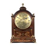 AN ENGLISH MAHOGANY BRACKET CLOCK, 19TH CENTURY AND LATER the 24cm circular brass dial with Roman