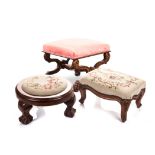 TWO MAHOGANY AND UPHOLSTERED FOOTSTOOLS, LATE 19TH/EARLY 20TH CENTURY (2) PROVENANCE PROVENANCE