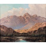 Tinus (Marthinus Johannes) de Jongh (South African 1885-1942) BREEDE RIVER, CERES MOUNTAINS signed