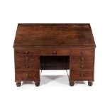 A WILLIAM IV ARCHITECTS DESK MANUFACTURED BY GILLOWS, 19TH CENTURY the adjustable hinged rectangular