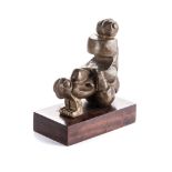 Peter Haden (South African 1939-) ANIMAL-LIKE FORMS bronze on a wooden base height: 19cm