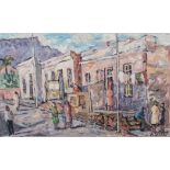 Kenneth Baker (South African 1931-1995) DISTRICT SIX Signed oil on board 31x51cm