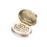 AN ENGLISH SILVER VINAIGRETTE, WILLIAM & EDWARD TURNPENNY, BIRMINGHAM, 1846 the oval body with