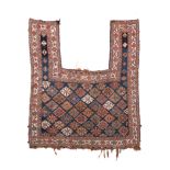 AN AFSHAR FLATWEAVE HORSE COVER, IRAN, CIRCA 1920 condition : good, wear to edges and fringes 170 by