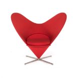 A HEART CONE CHAIR DESIGNED IN 1959 BY VERNER PANTON the heart-shaped back on a cone-shaped base
