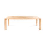 AN OAK DINING TABLE MANUFACTURED BY PIERRE CRONJE the four-plank rectangular top on square-section