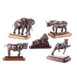 THE BIG FIVE, A COLLECTION OF BRONZES BY ALLEN HALLETT (1948 - ) 20% OF THE PROCEEDS FROM THE SALE