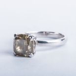 A DIAMOND SOLITAIRE RING the approximately 4.75ct old cushion cut diamond, colour medium yellowish