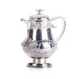 AN ENGLISH SILVER HOT WATER POT, GEORGE HUNTER, LONDON, 1822 NOT SUITABLE FOR EXPORT the baluster