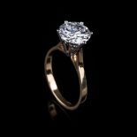 A 3.05CT DIAMOND SOLITAIRE RING the claw-set 3.05ct diamond, colour E, clarity VVS2 in a 18k white