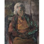 Anthony Strickland (South African 1920-2000) PORTRAIT OF AN ELDERLY LADY signed oil on board 49,5 by