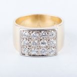 AN 18K WHITE GOLD AND DIAMOND RING the 12 diamonds, colour F/G, clarity VS/SI weighing approximately
