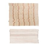 A LAMBA CLOTH, MADAGASCAR and a West African lurex cloth the Lamba 210cm long, 105cm wide the