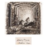 Henry Spencer Moore (British 1898-1986) SHELTER DRAWING signed and dated October 1940 pen and ink on