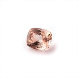 A 12.50CT TOURMALINE the modified brilliant cushion cut tourmaline is peach in colour and