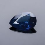 A 4.89CT BURMESE SAPPHIRE the brilliant pear-cut blue sapphire is accompanied by a GIA certificate