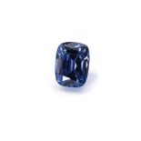 A 11.37CT SAPPHIRE the mixed cushion cut changes colour from violetish blue to violetish purple