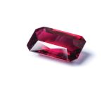 A 4.60CT RUBY the brilliant octagonal cut vivid red Ruby is accompanied by a GRS certificate,