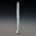 A TERMINATED STIBNITE, CHINA A terminated metallic-silver stibnite crystal from China, attributed to