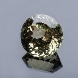 A 43.257CT HELIODOR the modified round brilliant cut heliodor is greenish yellow in colour and