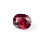 A 3.47CT RUBY the brilliant oval cut vivid red Ruby is accompanied by a GRS certificate, reference