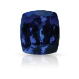 A 30.36CT TANZANITE the cushion-cut vivid+(AAA+) blue violet tanzanite is eye clean and is