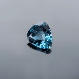 A 14.471CT AQUAMARINE the pear cut slightly greenish-blue aquamarine is very lightly included and