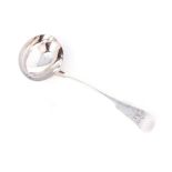 A GEORGE IV IRISH SILVER 'FIDDLE' PATTERN SAUCE LADLE, THOMAS FARNELL (FERNELL/FARNETT), DUBLIN,