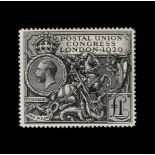 GREAT BRITAIN - 1929 - £1 PUC BLACK – USED Neat, light circular date stamp. Excellent used condition