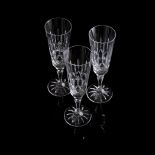 A SET OF VINTAGE IRISH GALWAY 'BALDMORE' CRYSTAL CHAMPAGNE FLUTES, 1985 - 1987 over 24% lead