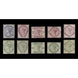 GREAT BRITAIN - 1883 to 1884 - RARE QV SET - MINT A very rare set. Unmounted mint except the 5d (