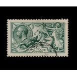 GREAT BRITAIN - 1913 - £1 DULL BLUE-GREEN SEAHORSE - USED A well centered, neatly used example