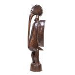 SENUFO BIRD SCULPTURE height: 128cm carved as a hornbill with outstretched wings