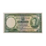 SOUTHERN RHODESIA - 1951 - £1 NOTE - UNC Rare £1 note in fantastic UNC Condition. KGVI notes from