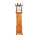 AN ENGLISH MAHOGANY LONGCASE CLOCK, CIRCA 1750 the 30cm dial with Roman hour and Arabic minute